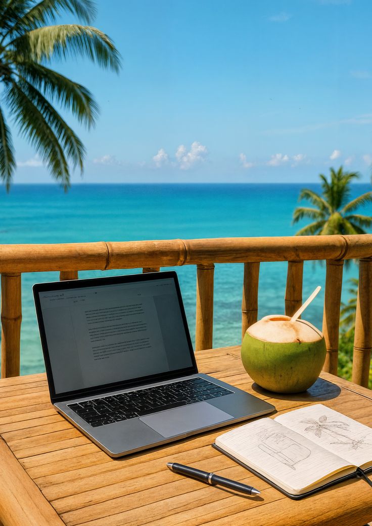 Digital nomad working remotely in Mauritius