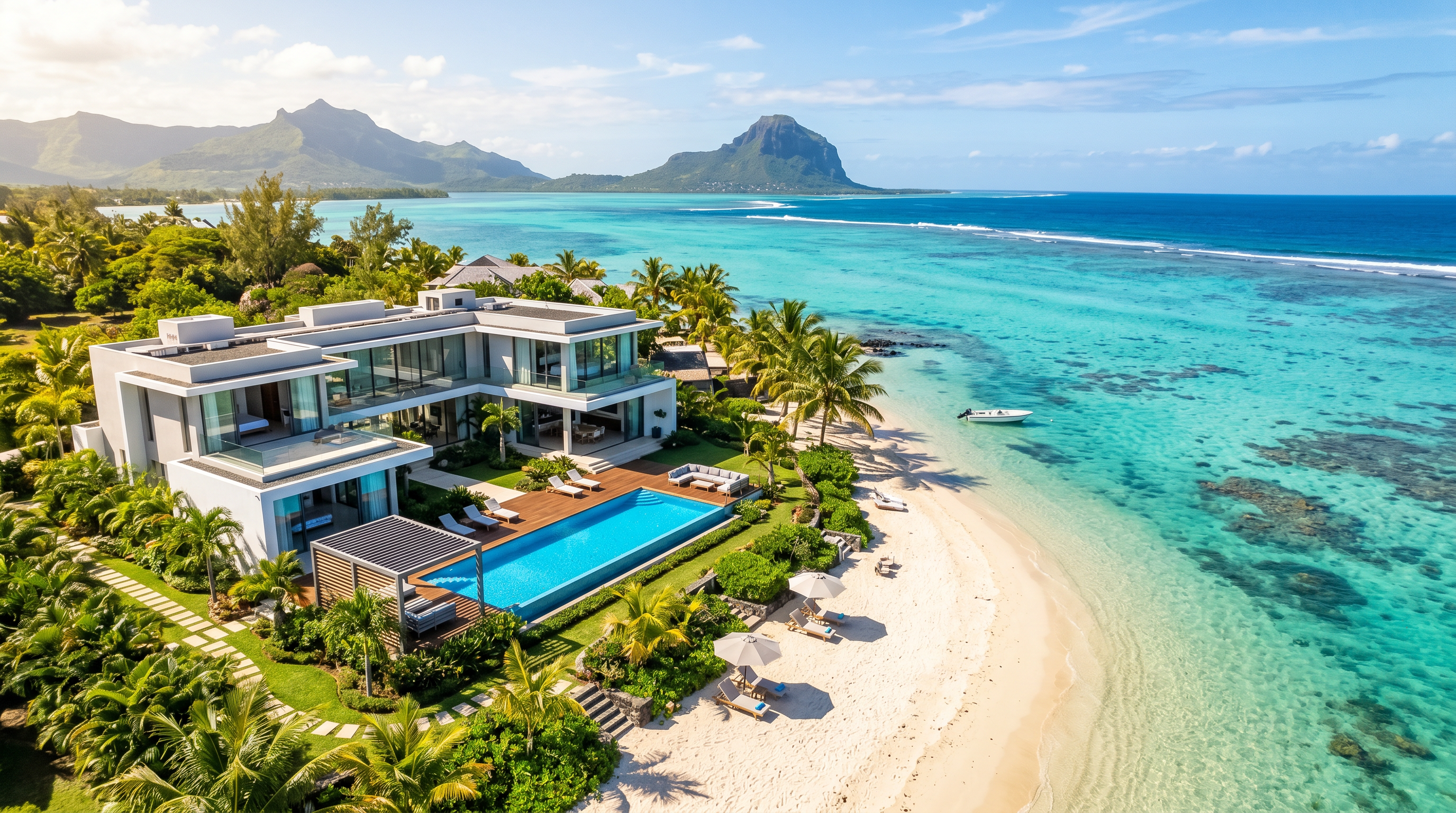 Luxury beachfront villa in Mauritius